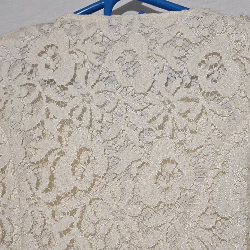 Vintage Cream Embroidered Beaded Whimsygoth Crop Top, Sz 2, NWOT - Picture 12 of 16